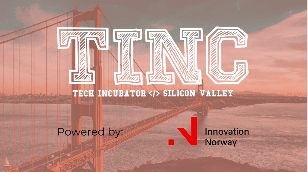 TINC Tech Incubator Silicon Valley, powered by Innovation Norway, with the Golden Gate Bridge in the background